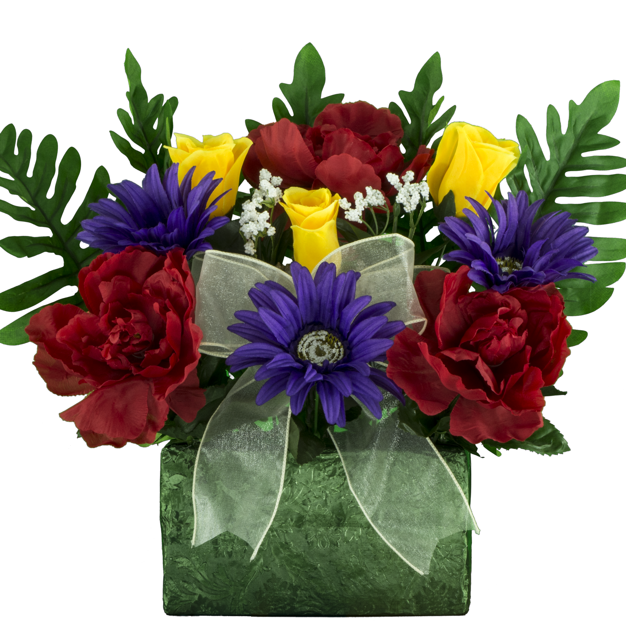 Red Peony Yellow Rose Purple Daisy - View 1