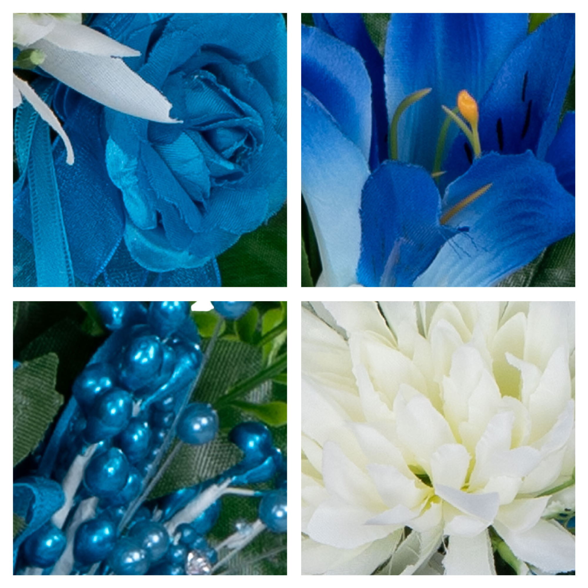 Blue and White Mix with Blue Beads - View 2